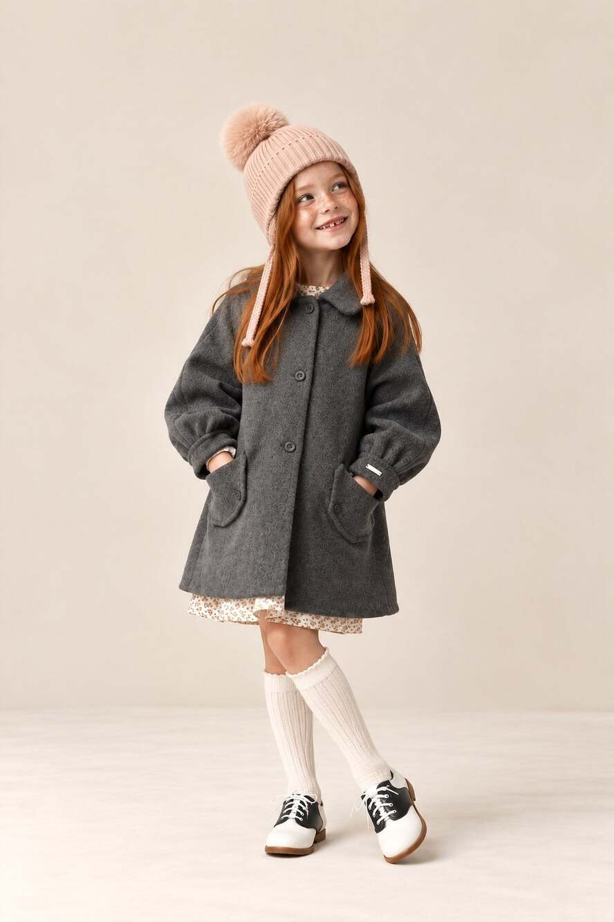 Acara Boutique Slate Wool Coat – Kids 4-5Y to 12Y – NWT